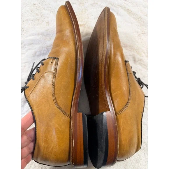 Banana Republic Mens Tan Leather Oxford Dress Shoes Lace Up Size 9.5  Ortholite